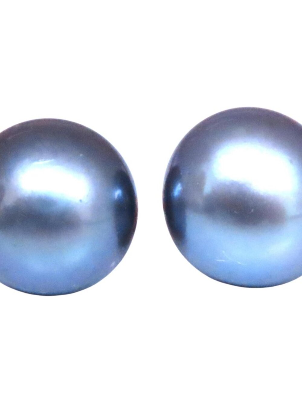 South Seas Peacock Gray Pearl Studs 14kt Gold*